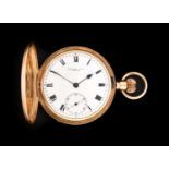 Thos Russell & Son: A 9 Carat Gold Full Hunter Pocket Watch, signed Thos Russell & Son, Liverpool,