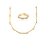 A 9 Carat Gold Necklace, Bracelet and Ring Suite, by Rosemary Hetheringtonformed of continuing