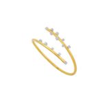 An 18 Carat Gold Diamond Banglethe yellow plain polished crossover bangle with vari-sized round