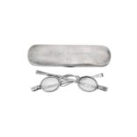 A Pair of George III Silver Spectacles and an Associated George III Spectacles-Case, The Spectacles