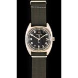 Hamilton: A British Military Centre Seconds Wristwatch, signed Hamilton, issued in 1973, manual