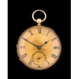 Whytock & Son: An 18 Carat Gold Open Faced Pocket Watch, signed Whytock & Son, Dundee, 1851,