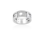 A Diamond Ring, by Guccithe central G motif set throughout with round brilliant cut diamonds, in