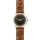 Lemania: A Stainless Steel Chronograph Wristwatch, signed Lemania, circa 1945, (calibre 1270) manual
