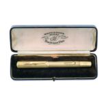 A George VI Gold Fountain-Pen, by Watermans, London, 1937, 18ct