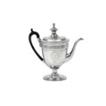 A George III Provincial Silver Coffee-Pot, by John Landlands, Newcastle, 1801