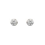 A Pair of 18 Carat White Gold Diamond Solitaire Earrings the round brilliant cut diamonds in claw