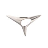 A Silver Georg Jensen Brooch, designed by Henning Koppelof stylised star form, numbered '342'