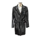 Circa 2010 Prada Milano Black Calf-Hide Three-Quarter Length Jacket with three front pockets, two-