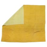 Early 20th Century Reversible Yellow Wholecloth Quilt, with pale yellow to the back, alternating