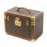 Louis Vuitton Vanity Case in LV Monogram Brown Canvas, with leather carrying handle to the top,