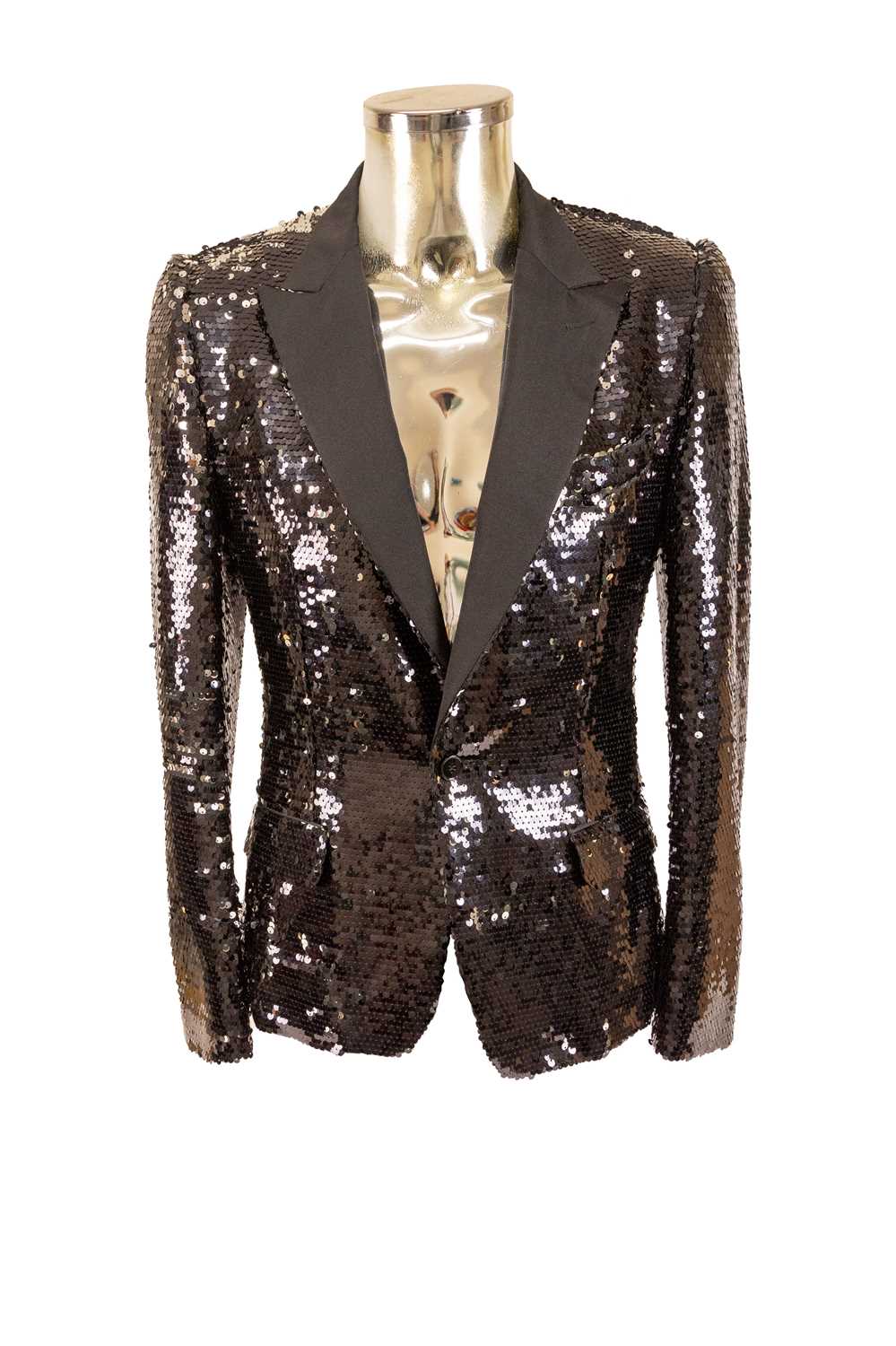 Circa 2009 Dolce & Gabbana Black/Silver Sequin Evening Jacket with single-button fastening,