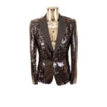 Circa 2009 Dolce & Gabbana Black/Silver Sequin Evening Jacket with single-button fastening,