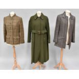 20th/21st Century Ladies Wool Coat and Jackets comprising a Burberry loden green wool a-line coat
