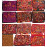 Collection of 20th Century Molas from San Blas Islands, Panama comprising twelve reverse appliqué