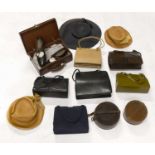 20th Century Ladies Costume Accesories, comprising two Mappin & Webb skin handbags, a green