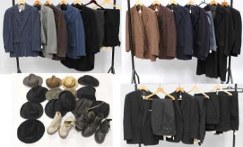 Assorted Gents 20th Century Suits and Separates, comprising a National Rail black wool heavy