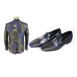 DSquared Camouflage-Style Jacket, circa 2012 in blue, green and silver, comprising two pockets to