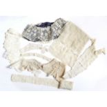 Assorted Late 19th/Early 20th Century Lace, comprising three lace collars,two Irish Crochet lace