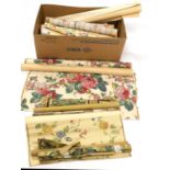 Early 20th Century Rolls of Wallpaper, comprising seven rolls of stylised plants with three flower