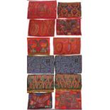 Collection of 20th Century Molas from San Blas Islands, Panama comprising twelve reverse appliqué