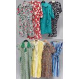 Assorted Circa 1950s and Later Printed Cotton Dresses, comprising a Dorothy Jane Frocks green and