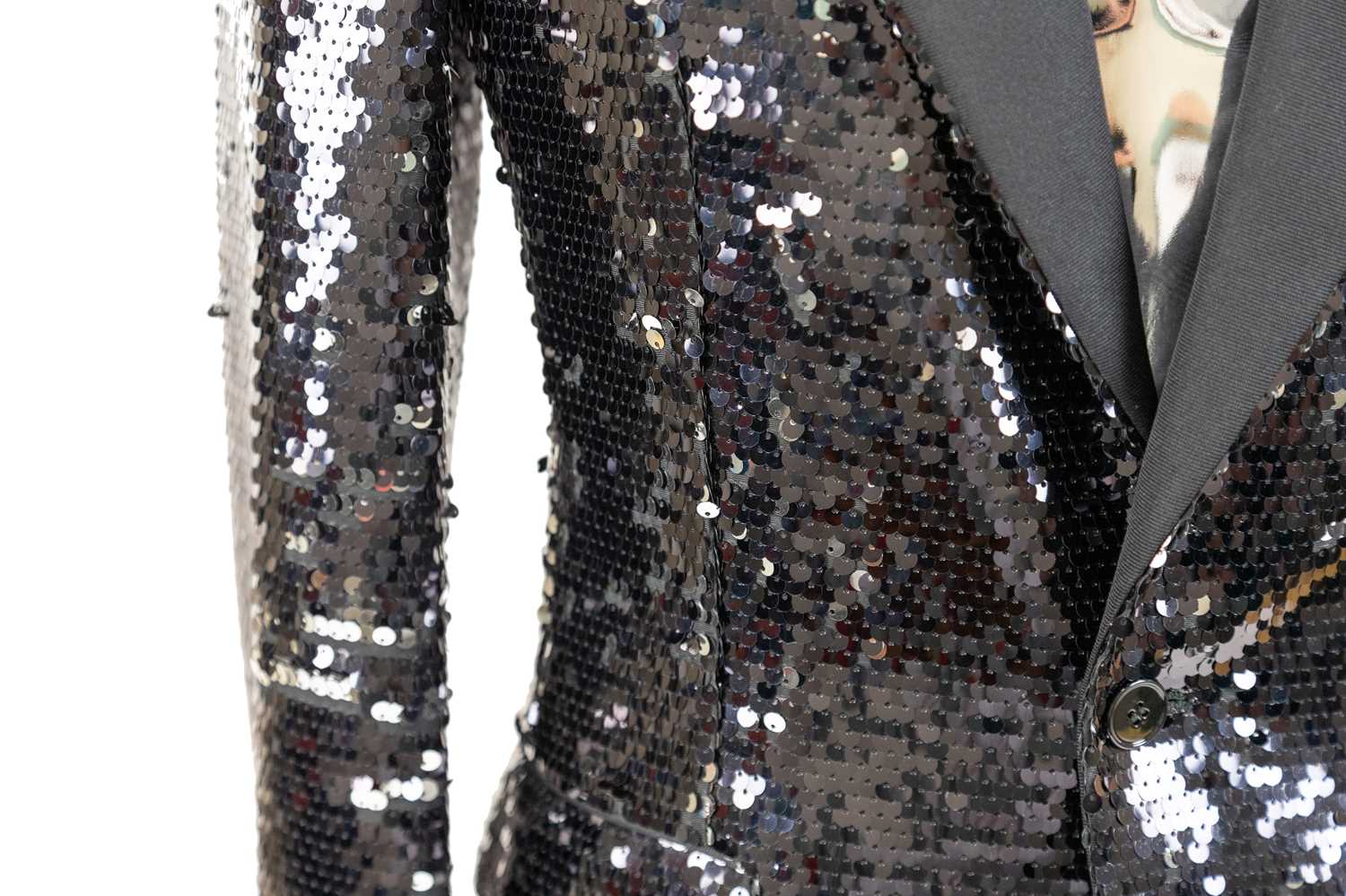 Circa 2009 Dolce & Gabbana Black/Silver Sequin Evening Jacket with single-button fastening, - Image 4 of 4