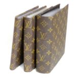 Three Similar Circa 1980s Louis Vuitton Photograph Albums, mounted with LV monogrammed canvas