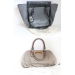 Marc Jacobs Soft Leather Handbag, in taupe leather with leather handles, gilt metal hardware, two