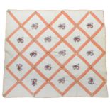 Circa 1930 Canadian Flower Baskets Pattern Quilt, embroidered with flower baskets within an