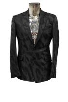 Circa 2012 Just Cavalli Glam Label Firenze Black Silk Jacket with two-button fastening, three