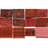 Collection of 20th Century Molas from San Blas Islands, Panama comprising twelve reverse appliqué