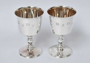 A Pair of Elizabeth II Silver Goblets, by Barker Ellis Silver Co., Birmingham, 1970, in the