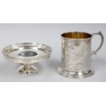 A Victorian Silver Mug, by Goldsmiths' Alliance Ltd., London, 1886, cylindrical and with spreading