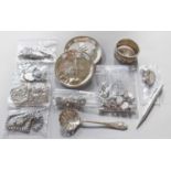 A Collection of Assorted Silver Jewellery and Other Items, including a bangle; watch-chains; an
