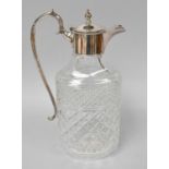 An Elizabeth II Silver-Mounted Moulded-Glass Claret-Jug, by Israel Freeman and Son Ltd., London,