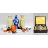 A Collection of Chinese Porcelain and Other Asian Art, including a pair of 19th-century yellow