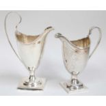 Two George III Silver Cream-Jugs, One by John Lambe, London, 1784 and One London, 1798, each