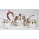 A Three-Piece George V Silver Tea-Service, The Teapot by G. Unite and Sons and Lyde Ltd.,