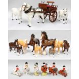 Beswick and Royal Doulton Horses and Foals Including: Cantering Shire, Woolly Shetland Mare, Welsh