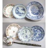 A Pair of 19th Century Staffordshire Blue and White Pottery Deep Bowls, printed with scarce scenes