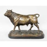 A Patinated Spelter model of a Bull