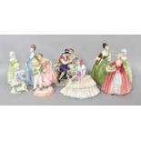 A Group of Royal Worcester, Royal Doulton and other china figures