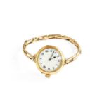 A Lady's 18 Carat Gold Wristwatch, bracelet with one link stamped 9ct on metal