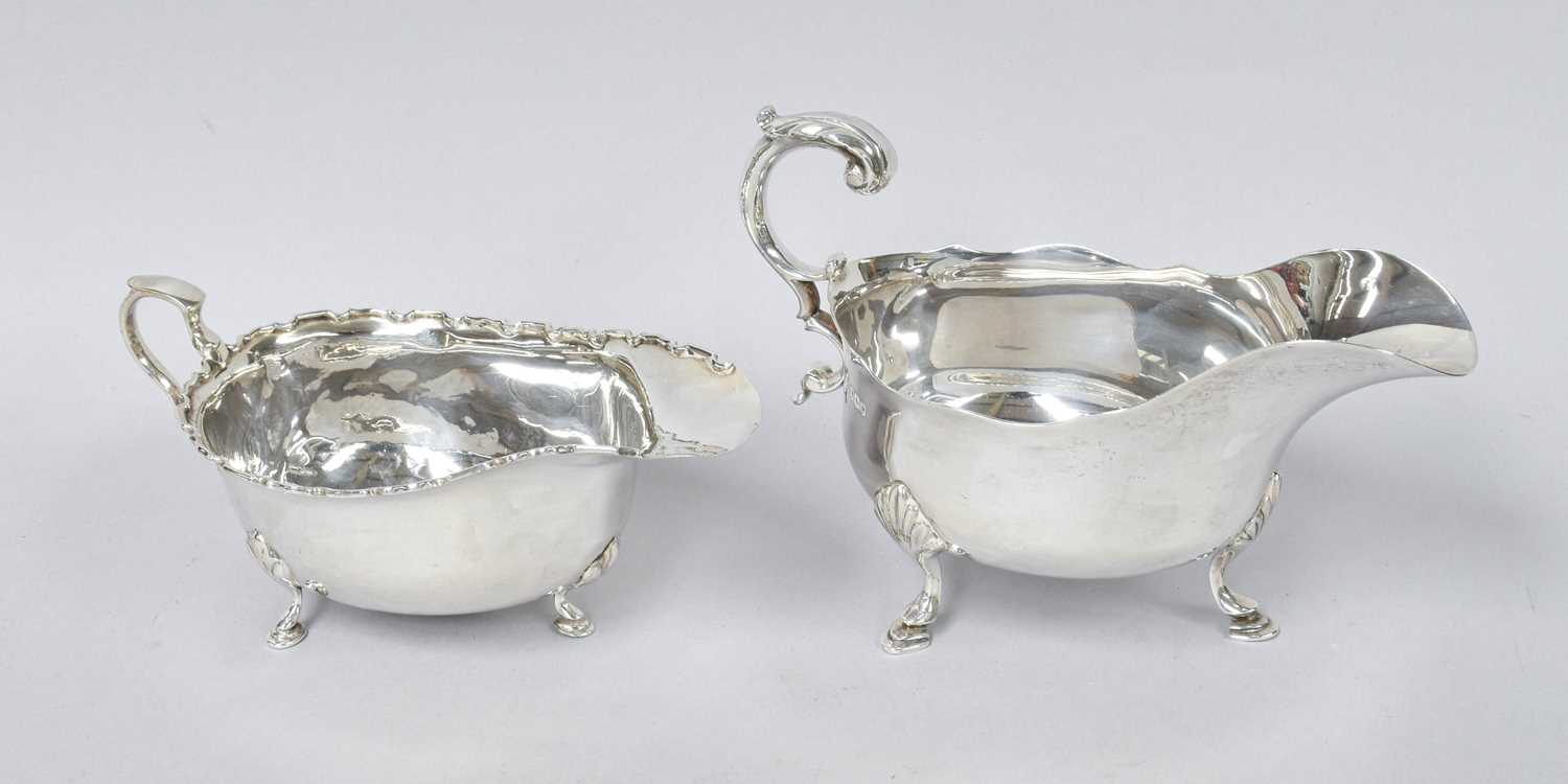 Two George V Silver Sauceboats, One by Adie Brothers, Birmingham, 1927 and One by Atkin Brothers,