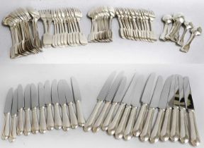 A George III and Later Silver Table-Service, Various Maker's and Dates, Fiddle pattern, comprising: