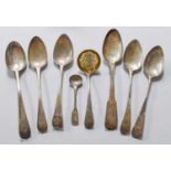 A Collection of Assorted George III and Later Silver Flatware, comprisingA Fiddle Thread pattern