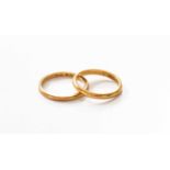 Two 22 Carat Gold Band Rings, finger sizes L and L1/2Gross weight 5.6 grams.