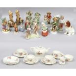 Miscellaneous Ceramics, including 19th cenutry fairings, Hummel figures, Sylvac dogs, etc (two