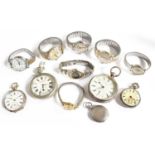 A Longines Wristwatch, screw case back engraved G.S (1), Three Pocket Watches, Two Lady's Fob